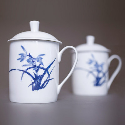 紅葉 簡約景德鎮陶瓷青花瓷茶杯 高白瓷實用瓷器茶杯2頭杯君蘭紅葉陶瓷紫砂杯