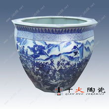 青花纏枝蓮陶瓷大缸,景德鎮陶瓷風水大缸